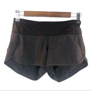 LuLuLemon Run Times Black on Black Shorts Size